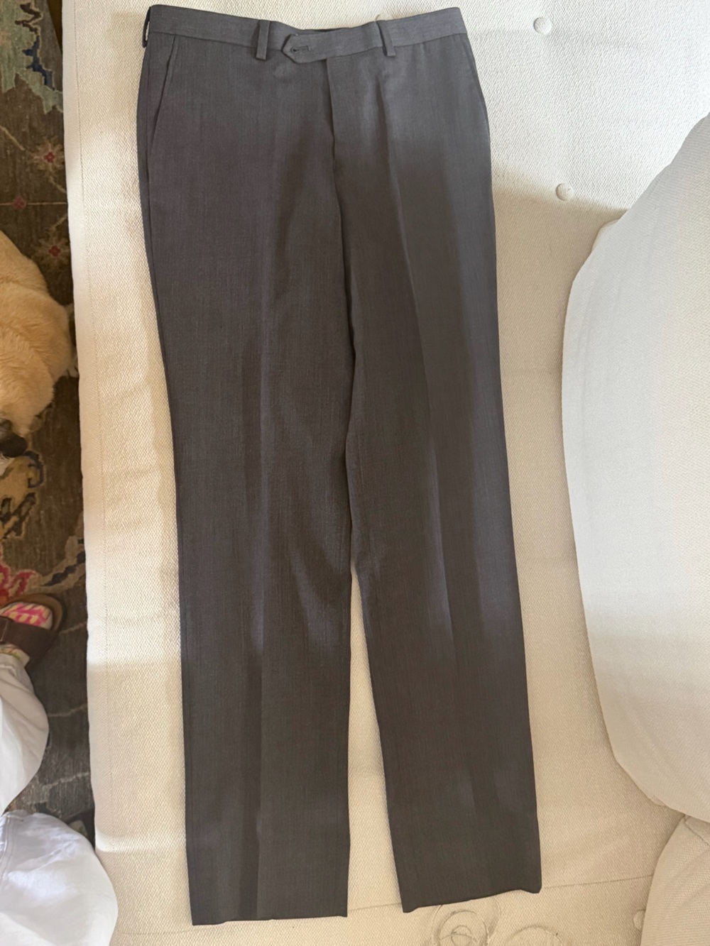 Boys Classic Wool Dress Pants - Charcoal Gray size 18R ALTERED